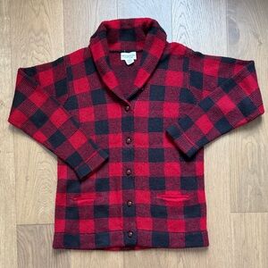 Denim & Supply Ralph Lauren Wool-Blend Plaid Cardigan - Size M - Red & Black